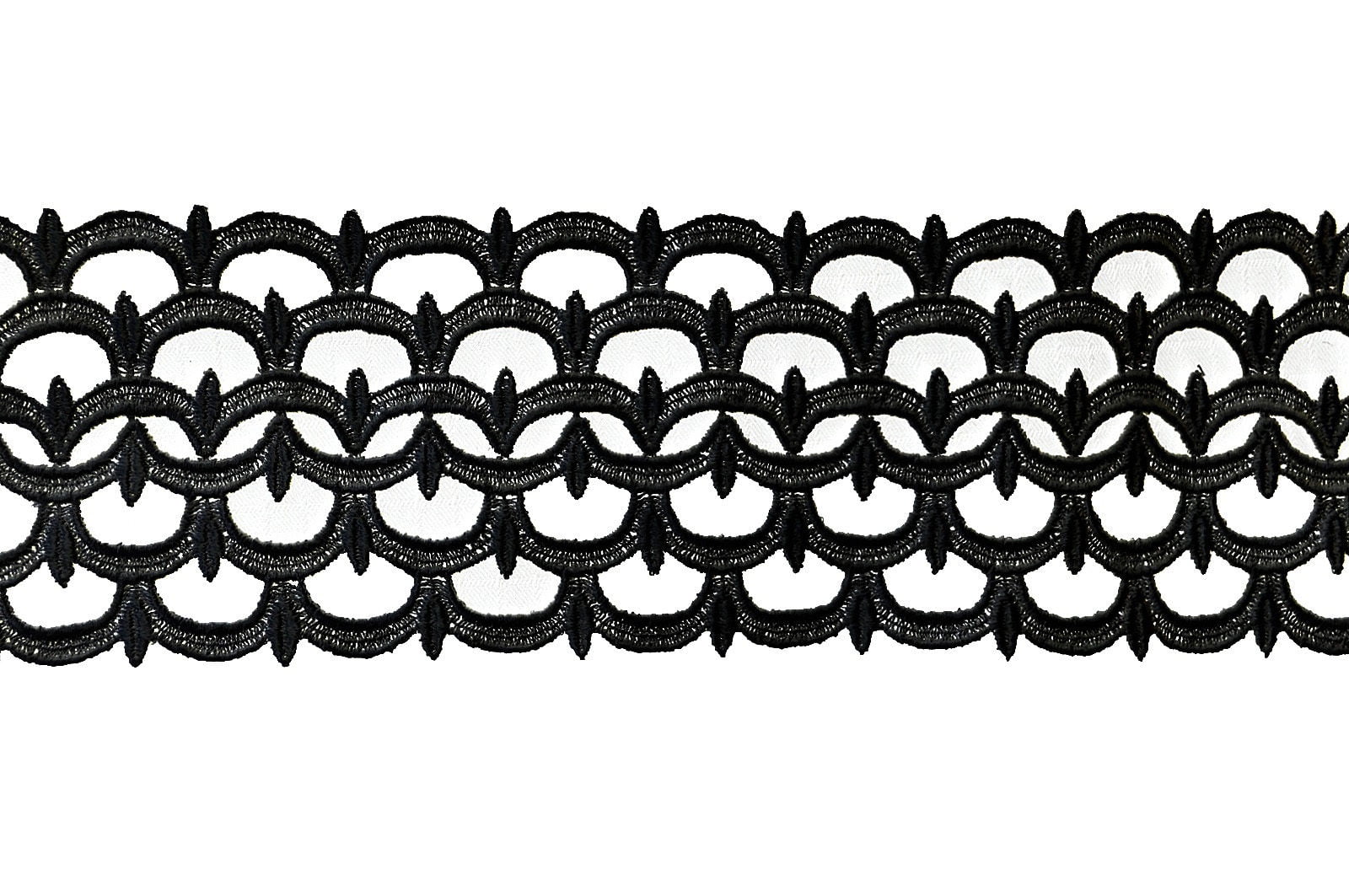 Lily 3-3/8" White , Black Venice Lace Bridal Sewing Notion DIY Trim By Yard