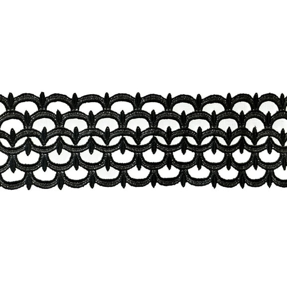 Lily 3-3/8" White , Black Venice Lace Bridal Sewing Notion DIY Trim By Yard