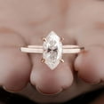 thumbnail image 4 of Cora Jewellery 2CT Hidden Halo Marquise Moissanite Solitaire Engagement Ring For Women, 18K Rose Gold, 4 of 6