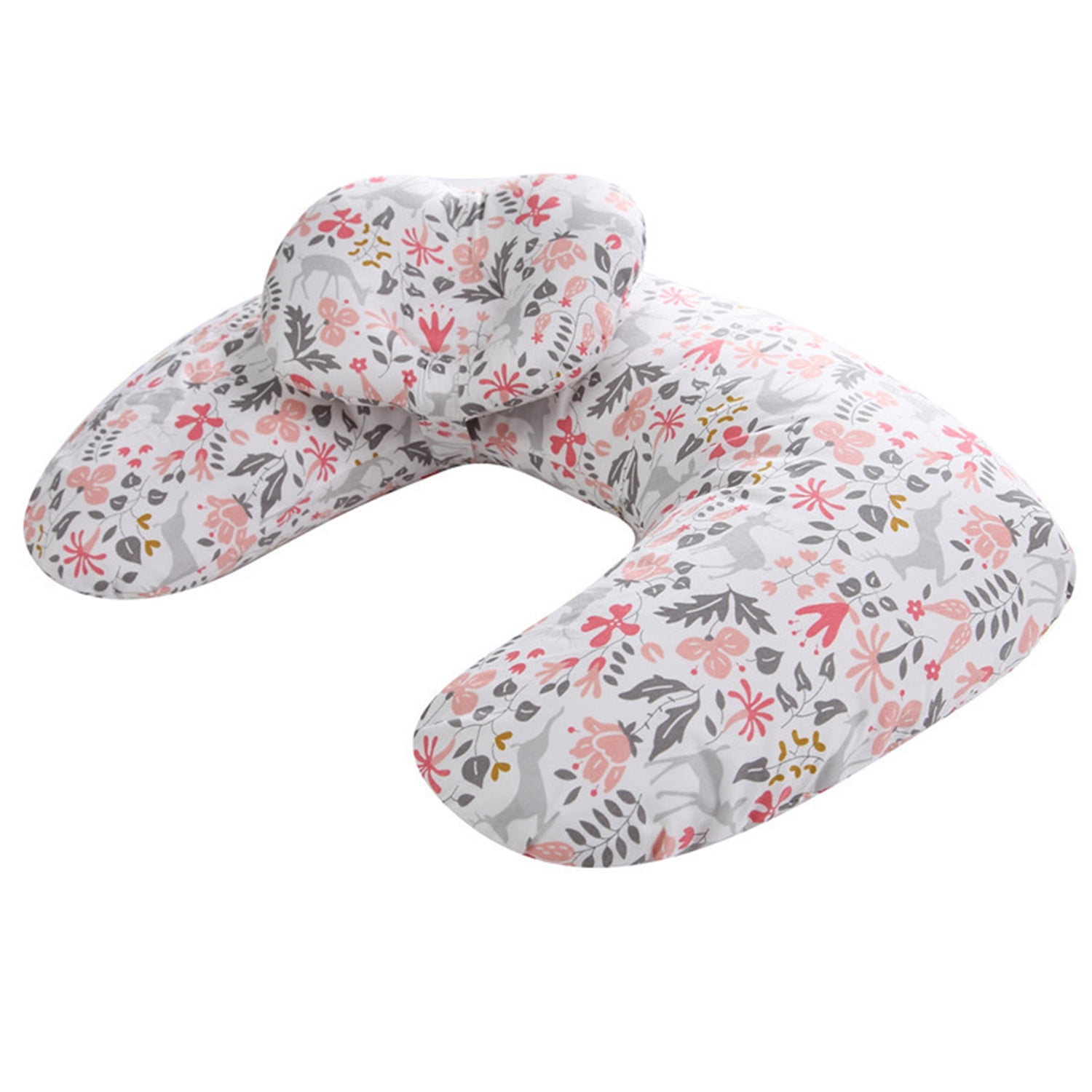 Casewin Nursing Pillow Pink Floral, Breastfeeding Pillow with a