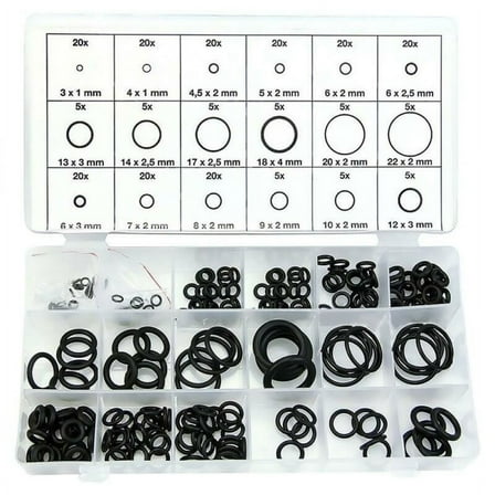 225Pcs Rubber O Ring Assortment Kit Hydraulic Pipe Gasket Seal Set