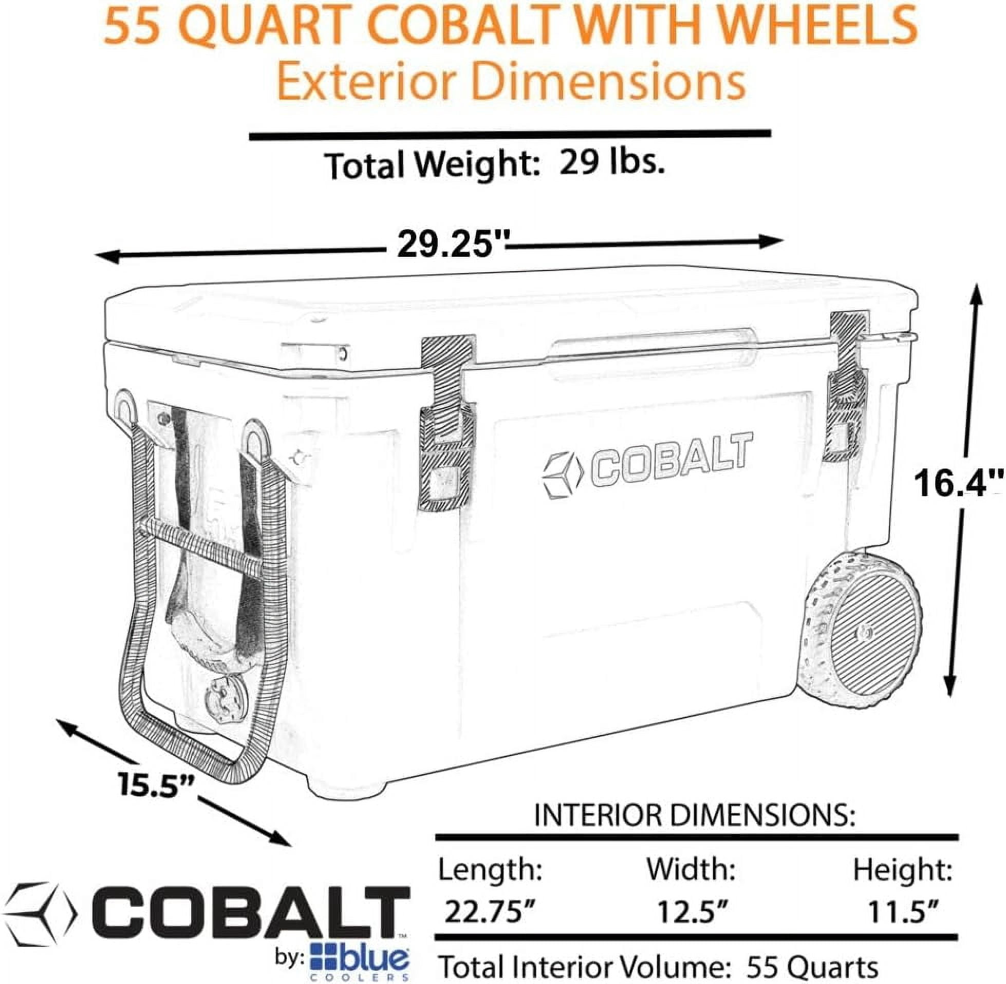 55Q Cobalt Rotomolded Cooler with Wheels - Gray