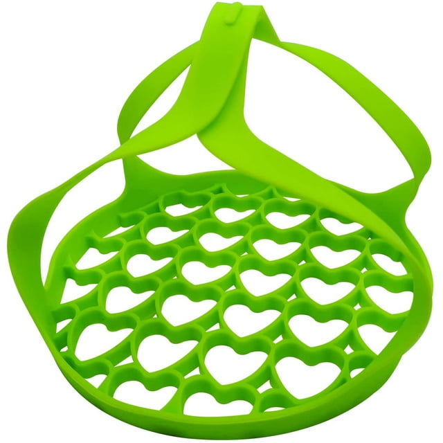 Pressure Cooker Sling,Silicone Sling Lifter Accessories, Anti-scalding Bakeware Lifter Steamer Rack for 6 Qt/8 Qt Instant Pot, Multi-function Cooker - Green