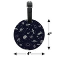 thumbnail image 6 of Space Pattern with Stars Planets Aliens Astronauts Spaceships Dogs Round Leather Luggage Card Suitcase Carry-On ID Tag, 6 of 7