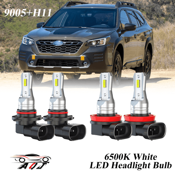 Compatible with Subaru Outback 2015-2021 2022 LED Headlight Bulbs KIT High Low Beam Combo (Pack of 4) , 6500K White 10,000LM Super Bright, Plug and Play