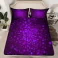 thumbnail image 2 of Feelyou Pixelated Blocks Miners Queen Sheet Sets, Purple Square Honeycomb Flat Sheet, Teens Kids Boys Girls Queen Fitted Sheet, Breathable Home Decor, 4pcs, 2 of 7