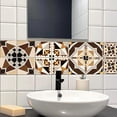 thumbnail image 3 of 36 Pcs 4 Style Wall Stickers Brown Beige Peel and Stick Wall Tile Sticker Geometric Texture Waterproof Self Adhesive Stick on Tile Decals f, 3 of 7