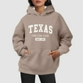 thumbnail image 2 of WENWU Hoodies for Women Long Sleeve Pullover Hoodie Sweatshirt Cozy Sweatshirts for Women Khaki Sweater Fall Sweatshirts for Women 2025 Street Style, 2 of 4