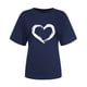 thumbnail image 5 of Camiseta de manga corta con cuello redondo y estampado en forma de corazón para mujer Fridja  ghk3452, 5 of 7
