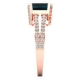 thumbnail image 3 of 2.45 ct Emerald Cut Natural London Blue Topaz Solitaire with Simulated Diamond Accents 14K Rose Gold Womens Engagement Ring, 3 of 5