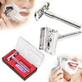 thumbnail image 4 of New Men's Safety Handheld Manual Shaver + Double Edge Safety Razor Blade W/box  Wish019, 4 of 8