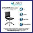 thumbnail image 4 of Flash Furniture Mid-Back Armless Black LeatherSoft Contemporary Ribbed Executive Swivel Office Chair, 4 of 15