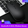 thumbnail image 1 of Mouse Ratón inalámbrico de modo dual de 2,4 GHz + compatible con Bluetooth Ratón recargable para PC (negro), 1 of 9
