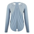 thumbnail image 6 of LELINTA Womens Blouses & Shirts Women Quick Dry Slim Fit Sports Yoga T-Shirts Tops Active Wear, Black/ Blue, S-XL, 6 of 6