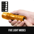 thumbnail image 5 of GORILLA GRIP LED Tactical Flashlight, 750 FT High Lumens 5 Adjustable Modes, Water Resistant, Gold, 5 of 10