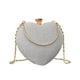 thumbnail image 1 of Bolso de hombro de moda en forma de corazón para mujer | Bolso de mano con correa de cadena | Múltiples opciones de color: Negro, rosa, azul, dorado | Material duradero | Tamaño mediano | Regalo, 1 of 1