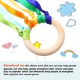 thumbnail image 3 of NOGIS 8 Pcs Rainbow Ribbon Wooden Waldorf Toys Creative Waldorf Hand Kite Set Streamers with Wood Ring Sensory Learning Educational Toy for Playroom Dancing Birthday, 3 of 7