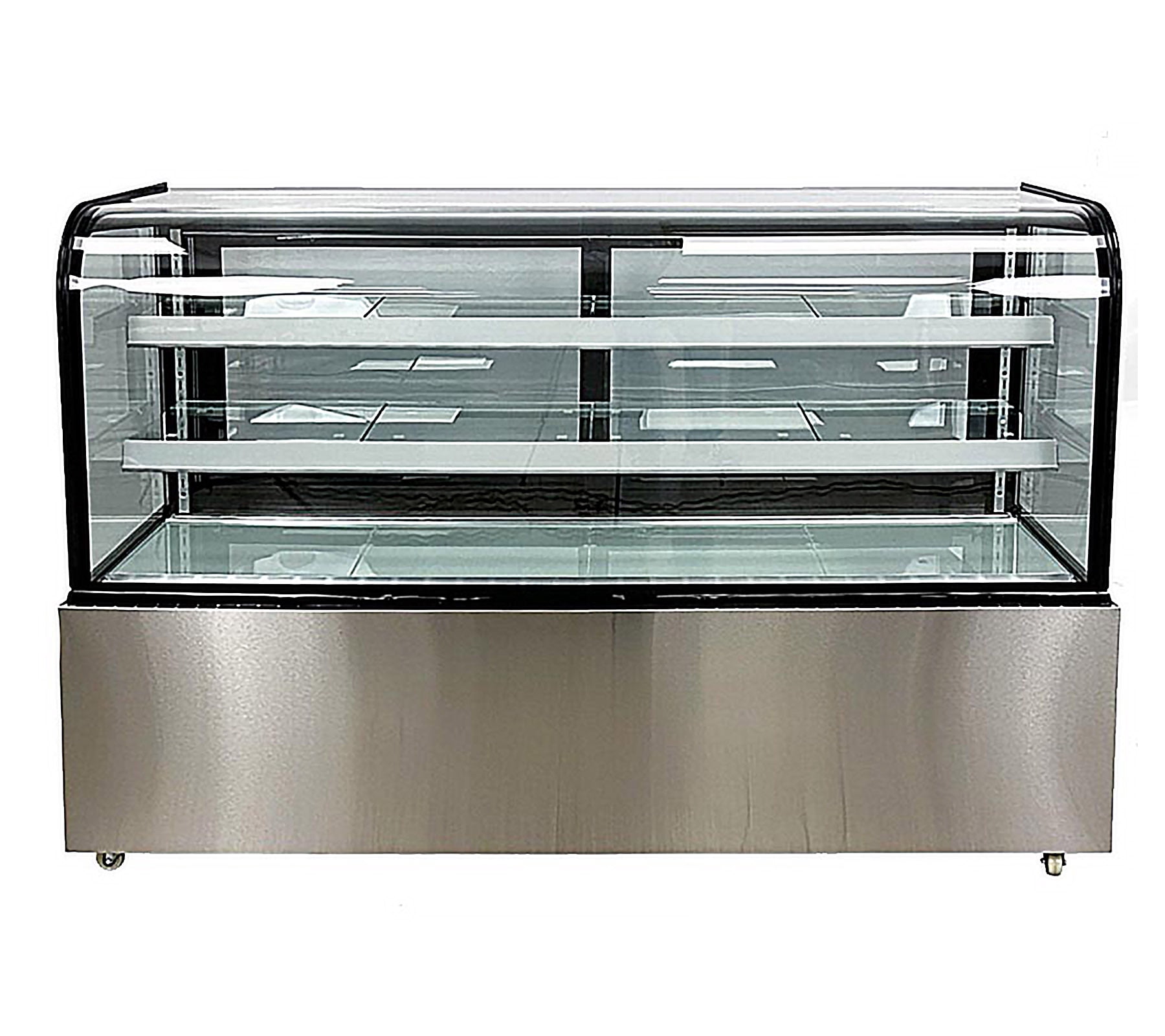 72" Commercial Refrigerated Bakery Display Case, Curved Glass Cake Showcase Refrigerator, 3 Shelf Pastry Display, NSF