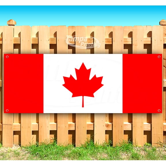 Canada Flag 13 oz Vinyl Banner With Metal Grommets