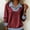 Red, variant on YHAJDS Casual Tops Womens Tops Solid Color Lapel Denim Patchwork Button Spring Summer Cardigan