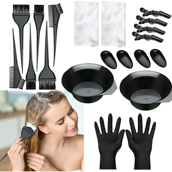 20 Pieces Hair Coloring Tools Hair Coloring Dyeing Kit Professional Salon Tool Hair Tinting Bowl, Dye Brush, Ear Cover, TIFOR, Hairpin for DIY Hair Color