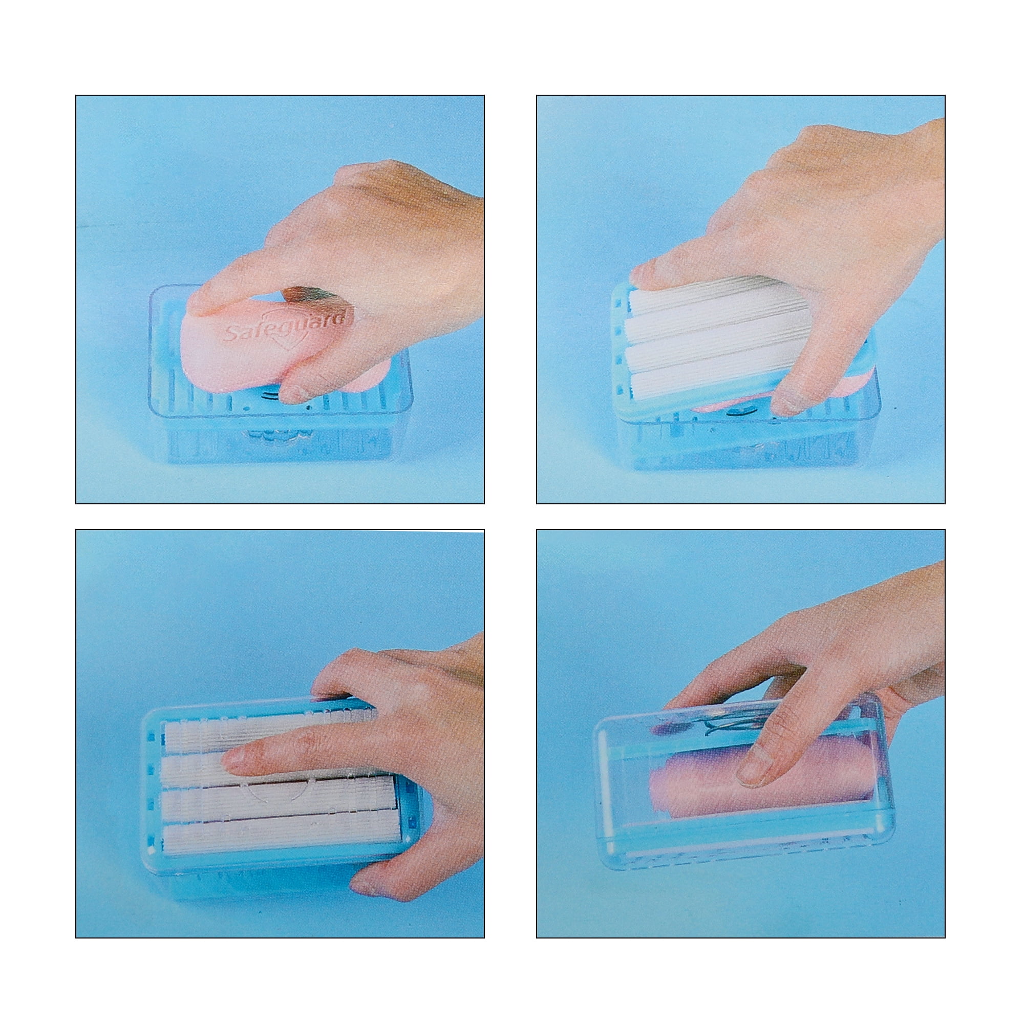 Unique Bargains Soap Dish Drain Multifunctional Soap Cleaning Storage Foaming Box Gray
