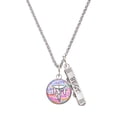 thumbnail image 1 of Delight Jewelry Silvertone Domed Multi Color LVT Silvertone Best Friends Forever Bar Charm Necklace, 23", 1 of 4