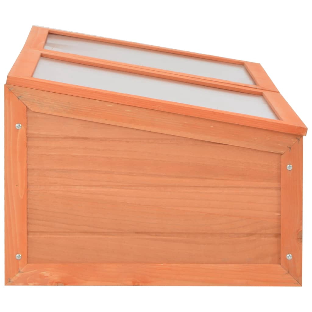 vidaXL Greenhouse Natural wood Wood and PC board 39.4 x 19.7 x 13.4 in