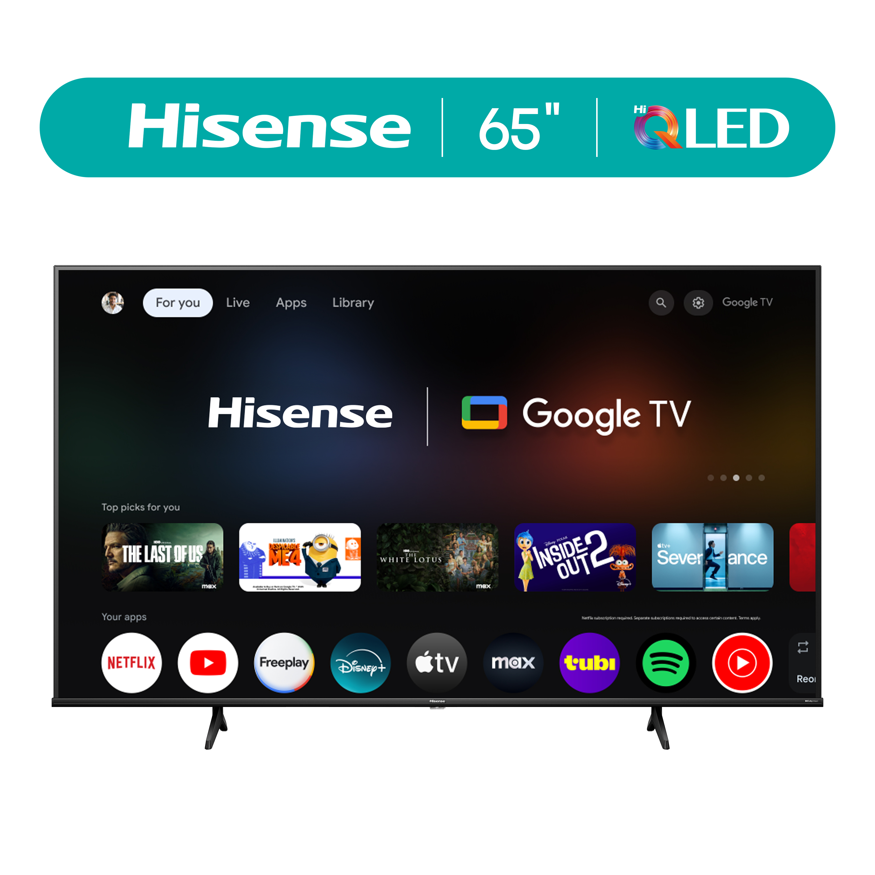 Hisense 65-Inch Class QD6030G Series Hi-QLED Smart Google TV (65QD6030G, 2025 Model) - Hi-QLED, Dolby Vision, Dolby Atmos, Motion Rate 120, HDR 10+, Game Mode Plus