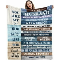 Gifts for Husband from Wife to My Husband Blanket Wedding Anniversary Romantic Gifts for Husband Birthday Christmas Valentine''s Father’s Day Healing Thoughts Blanket Presents for Him 50x60
