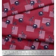 thumbnail image 3 of Soimoi Moss Georgette Fabric Bird,Coconut Tree & Elephant Kids Print Fabric by The Yard 42 Inch Wide, 3 of 3