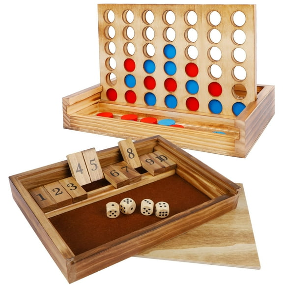 Set de juego de mesa Glintoper Shut The Box y mesas 4 en una fila