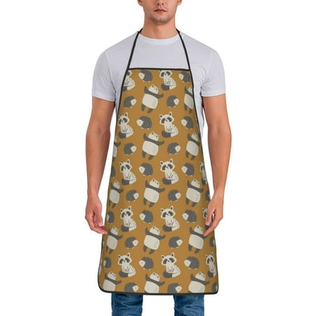 

Wukai Forest Animal Print Aprons Adjustable Bib Aprons Cooking Kitchen Chef Apron for Women and Men