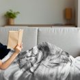 thumbnail image 3 of Music Soft Flannel Fleece Blanket, Illustration of a Cowboy Sitting on the Floor and Playing the Guitar Print, Cozy Plush for Indoor and Outdoor Use, 50" x 70", Black and Pale Grey, by Ambesonne, 3 of 5