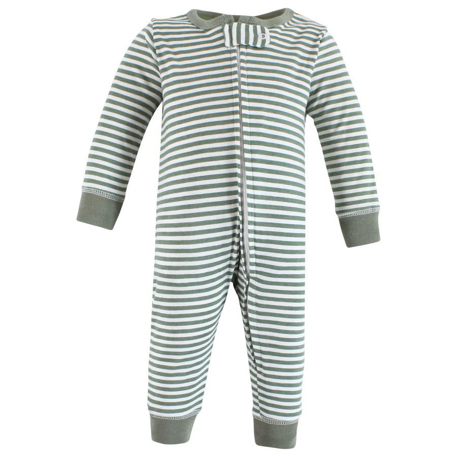 Hudson Baby Cotton Sleep and Play, Blue Green Dino, 0-3 Months