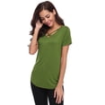 thumbnail image 3 of Purcoar Womens Sexy Criss Cross Front V-Neck Short Sleeve T-Shirt Tunic Tops, 3 of 9