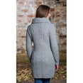 thumbnail image 7 of SAOL Aran Irish Cardigan with Pockets Women's 100% Merino Wool Cable Knit Zip Up Long Coat Jacket Made in Ireland, 7 of 7