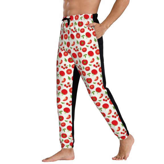 Sweatpants for Men - Fresh Red Tomato Adjustable Elastic Band Mens Joggers With Pockets, Athletic Workout Gym Casual Track Pants for Men
