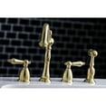 thumbnail image 3 of Kingston Brass KB1797ALBS Heritage Double-Handle 4-Hole Widespread Kitchen Faucet with Brass Sprayer in Brushed Brass, 3 of 8