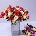 thumbnail image 3 of Advancent Ramo de flores artificiales para interior o exterior, 2 pack/lote, con elegantes flores y plantas de imitación Flores artificiales rojo, 3 of 6