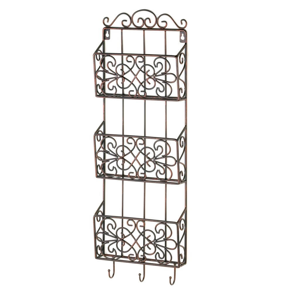 Wall Organizer Rack, Large Metal Decorative Wall Mount Rack Display