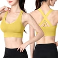 thumbnail image 3 of ibiyuan Sports Bras for Women Strappy Running Supportive High Impact Sports Bra with Sewn in Pads Seamless Breathable Wireless Bra, 3 of 6