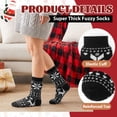 thumbnail image 2 of Loritta Secret Women Fuzzy Slipper Socks, 2 Pairs Christmas Winter Cozy Warm Thick Socks with Non-Slip Grippers, 2 of 10