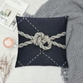 thumbnail image 2 of Decorative Throw Pillow Covers Nautical Rope Pattern Endless Navy with White Fishing Net and Marine Knots on Dark Blue Trendy Maritime Style Pillow Case for Sofa Couch Bed Car, 2 of 5