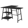 thumbnail image 3 of L-Shaped Computer Desk with Shelves, 47.2-Inch Corner Desk Writing Table Study Workstation Space Saving for Home Office, Black, 3 of 8