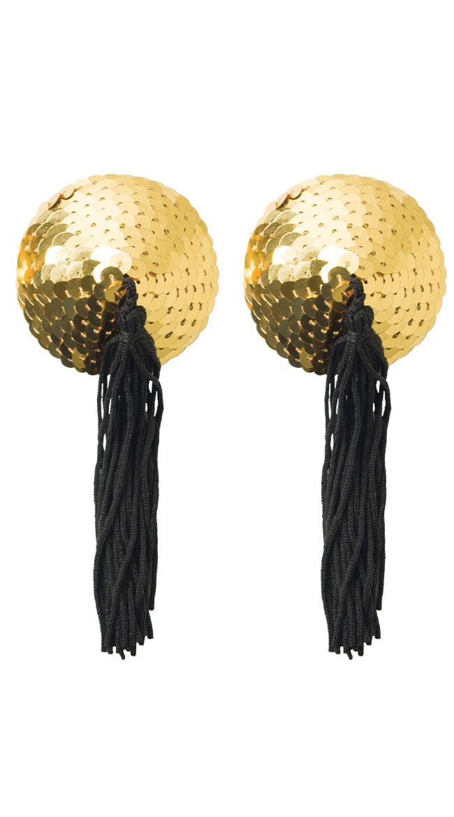 Gold Sequin Nipple Tassels