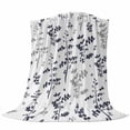 thumbnail image 6 of Grey Black Botanical Blanket Soft Cozy Warm Throw Blanket for Couch, Plush Fuzzy Flannel Fleece Blankets for Sofa, Watercolor Spring Floral Summer Leaf Bed Blankets Lightweight Gifts for Men, 50"x80", 6 of 9