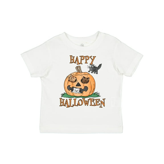 Inktastic Happy Halloween Kittens in a Pumpkin Boys or Girls Toddler T-Shirt