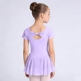 thumbnail image 3 of AUNVITO Girls Ballet Leotard Dress with Mesh Skirt Short Sleeve V-Neck for Dance Practice and Performance Comfortable and Elegant, 3 of 7