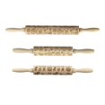 thumbnail image 1 of 3Pcs Embossing Rolling Pin Baking Biscuit Roller w/ Pattern Gloria Rodillo de madera de Pascua, 1 of 9
